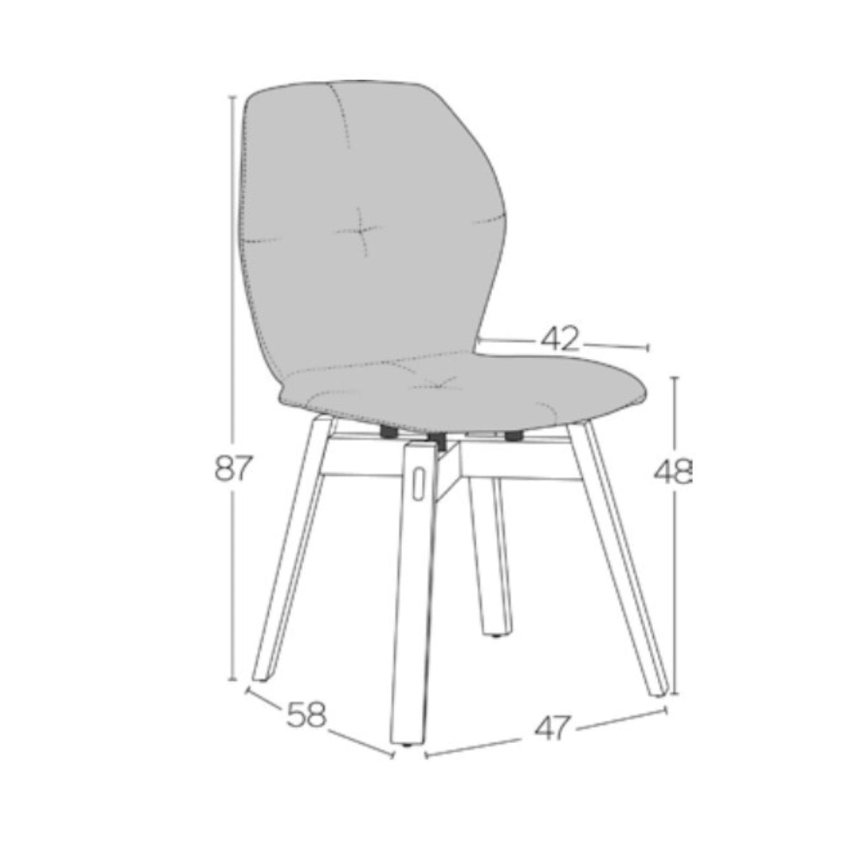 Stuhl MOOD mit Holzgestell und Stoffbezug