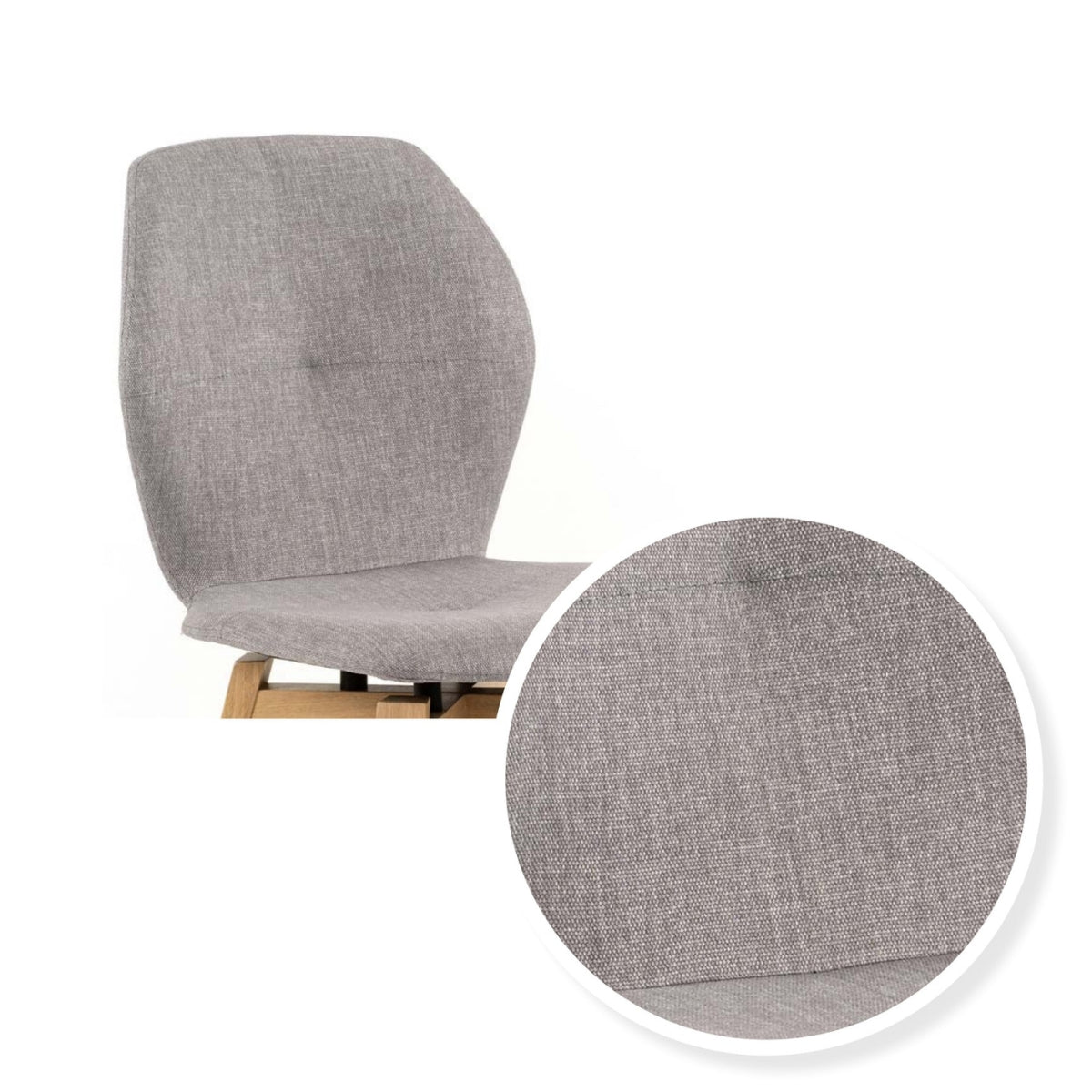 Stuhl MOOD mit Holzgestell 360° drehbar und Stoffbezug