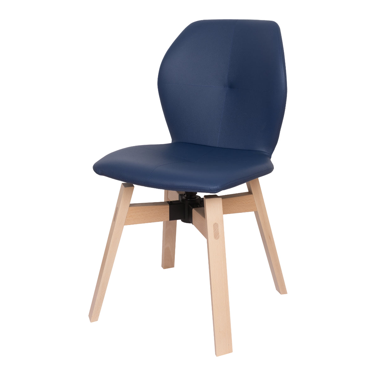 Stuhl MOOD mit Holzgestell 360° drehbar und Lederbezug