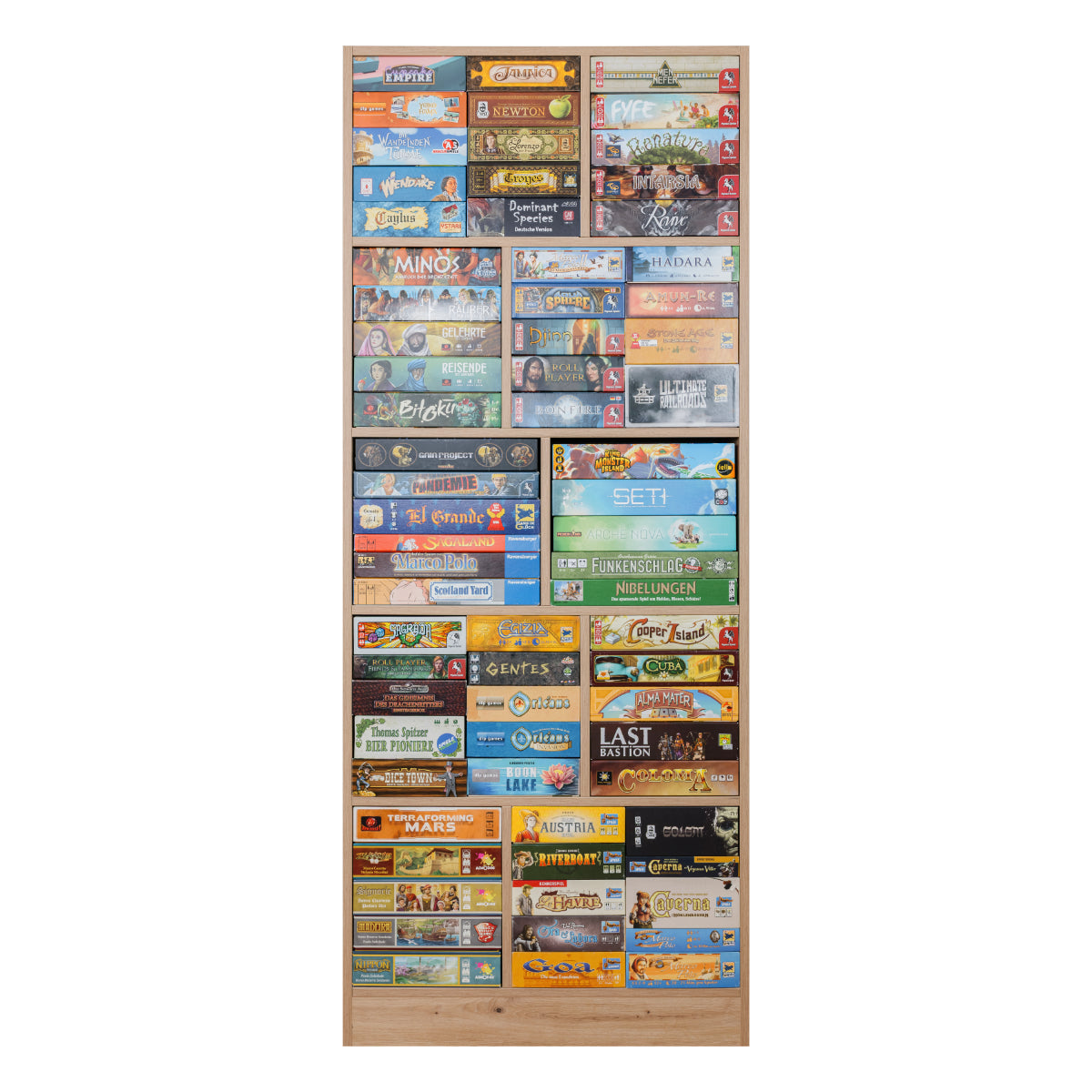 Brettspielregal EXAKT XS High5 (Asteiche) [inkl. Lieferung & Aufbau]