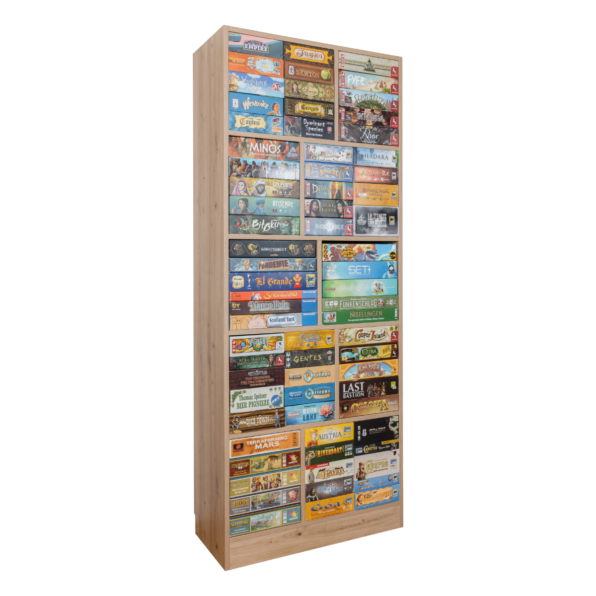 Brettspielregal EXAKT XS High5 (Asteiche) [inkl. Lieferung & Aufbau]