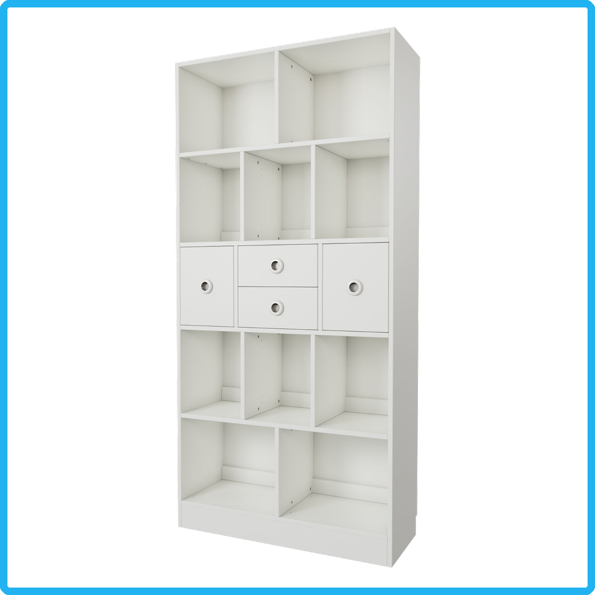 Brettspielregal EXAKT S High5 mit Schubkästen/Türen horizontal (Unifarben) [inkl. Lieferung & Aufbau]