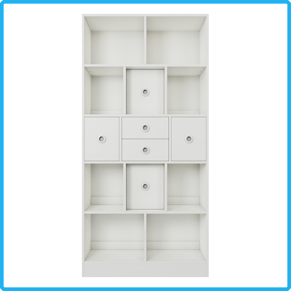 Brettspielregal EXAKT S High5 mit Schubkästen/Türen vertikal (Unifarben) [inkl. Lieferung & Aufbau]