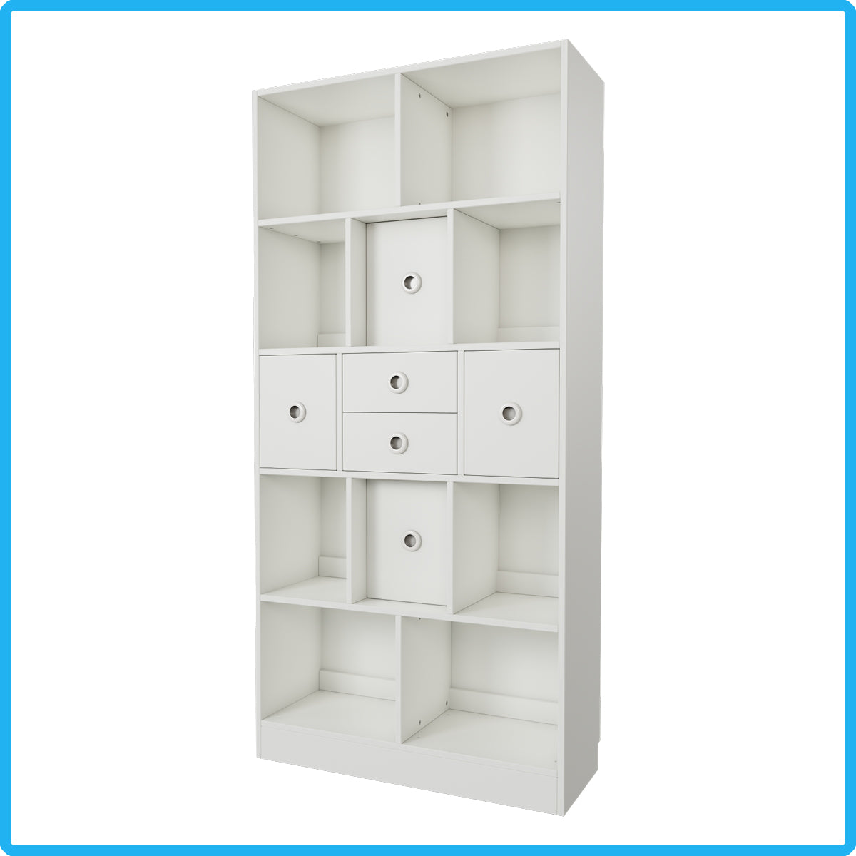 Brettspielregal EXAKT S High5 mit Schubkästen/Türen vertikal (Unifarben) [inkl. Lieferung & Aufbau]