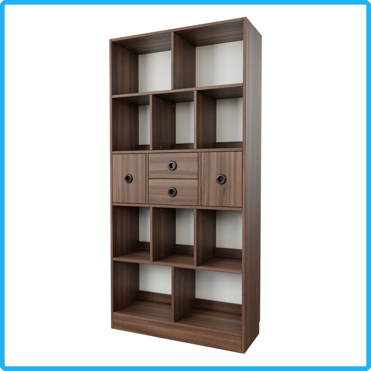 Brettspielregal EXAKT S High5 mit Schubkästen/Türen horizontal (Holzfarben) [inkl. Lieferung & Aufbau]