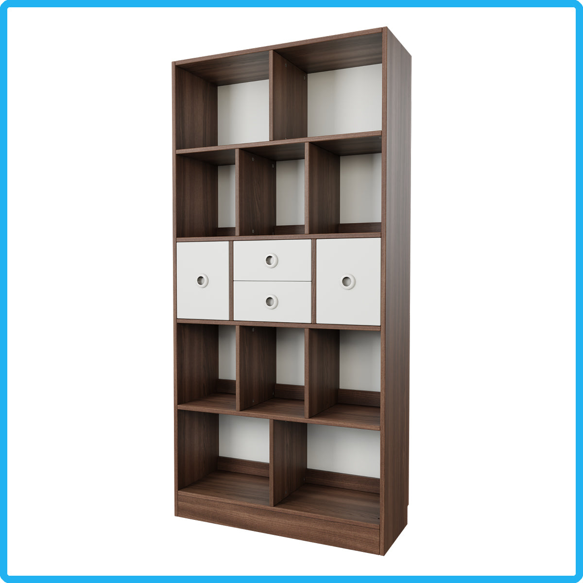 Brettspielregal EXAKT S High5 mit Schubkästen/Türen horizontal (Holzfarben) [inkl. Lieferung & Aufbau]