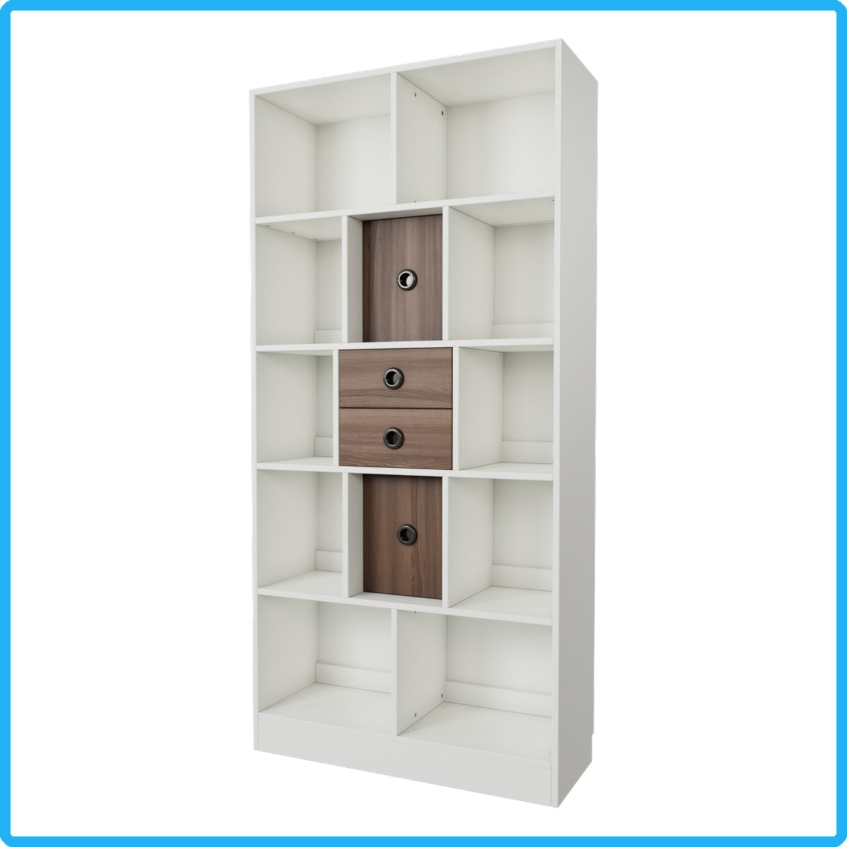 Brettspielregal EXAKT S High5 mit Schubkästen/Türen vertikal (Unifarben) [inkl. Lieferung & Aufbau]