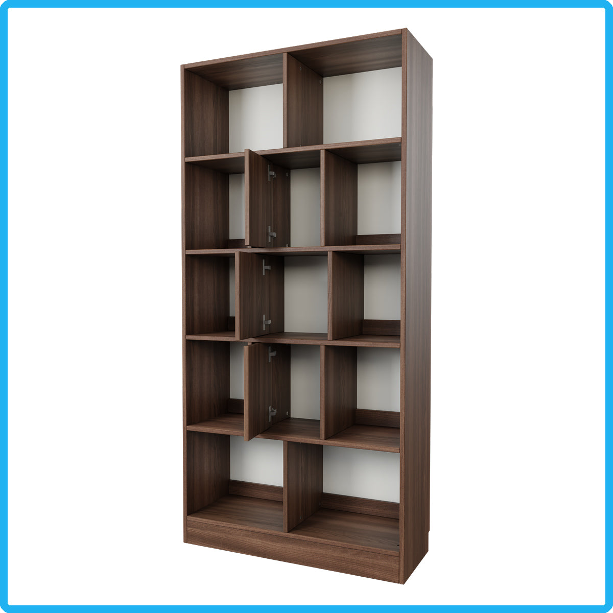 Brettspielregal EXAKT S High5 mit Türen (Holzfarben) [inkl. Lieferung & Aufbau]