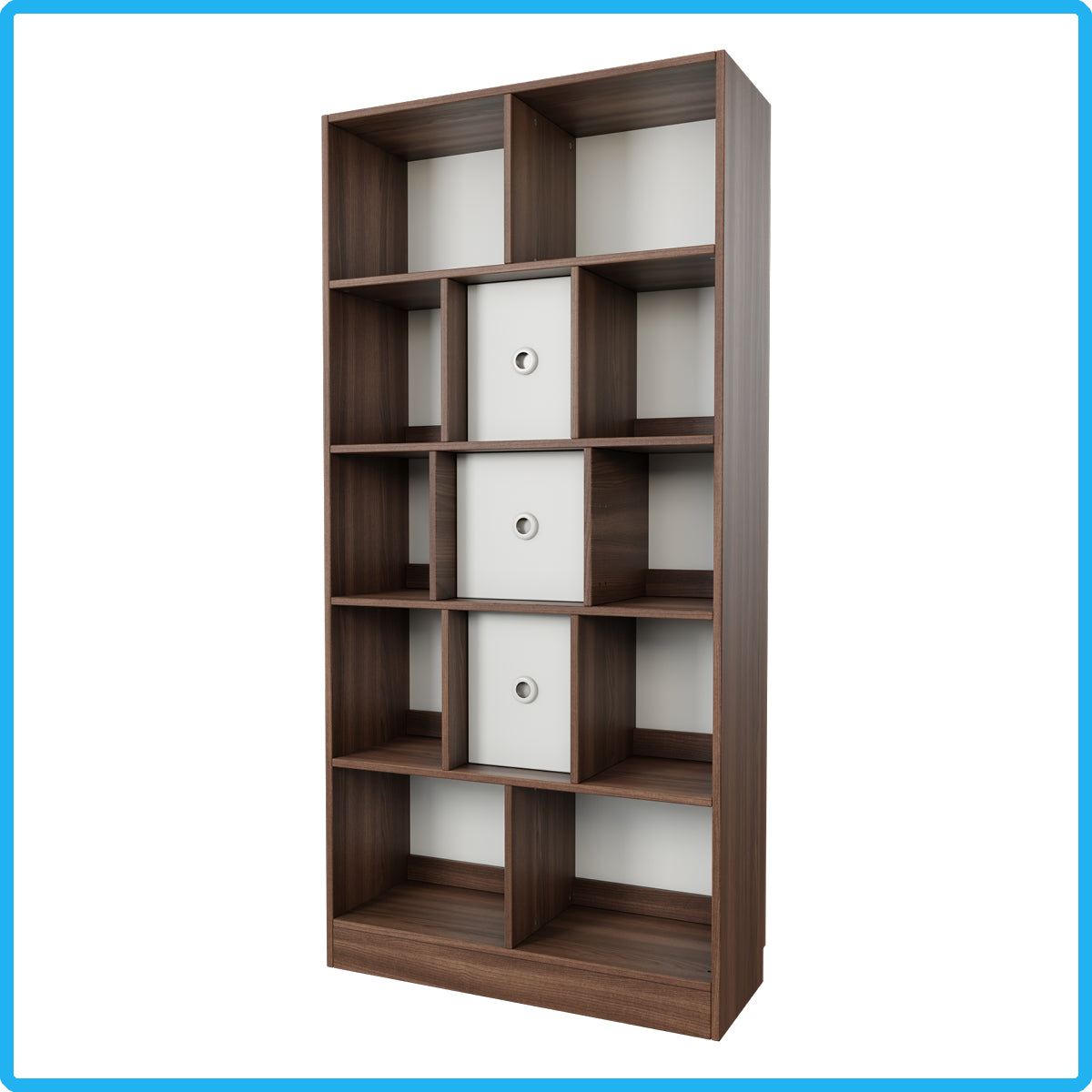 Brettspielregal EXAKT S High5 mit Türen (Holzfarben) [inkl. Lieferung & Aufbau]